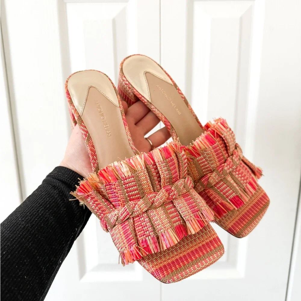 Antonio Melani Colorful Fringe Women's Heels - Picture 1 of 6